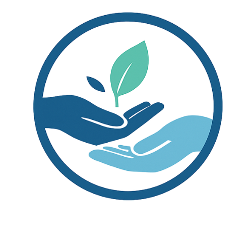 PsychotherapyConnections logo - hands supporting growth